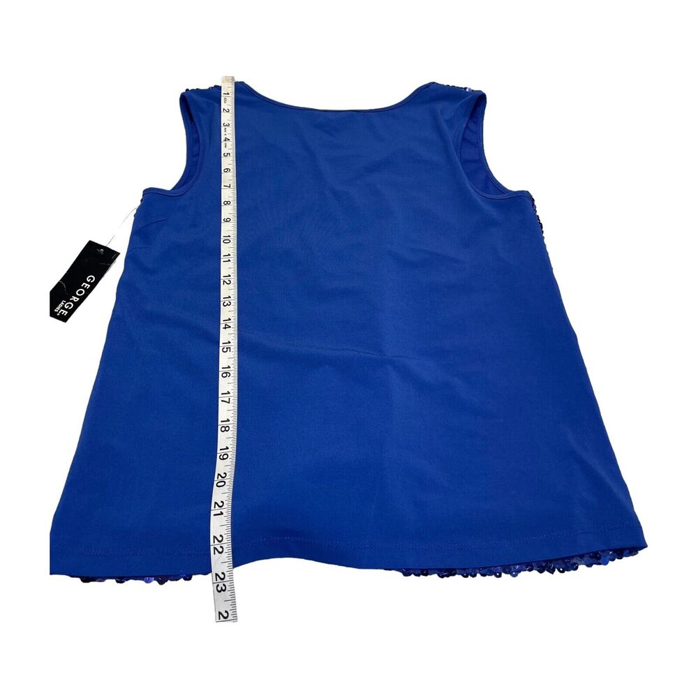 George Tank Top Girls Small Blue 100% Polyester Sequin Round Neck Pullover - Picture 5 of 9